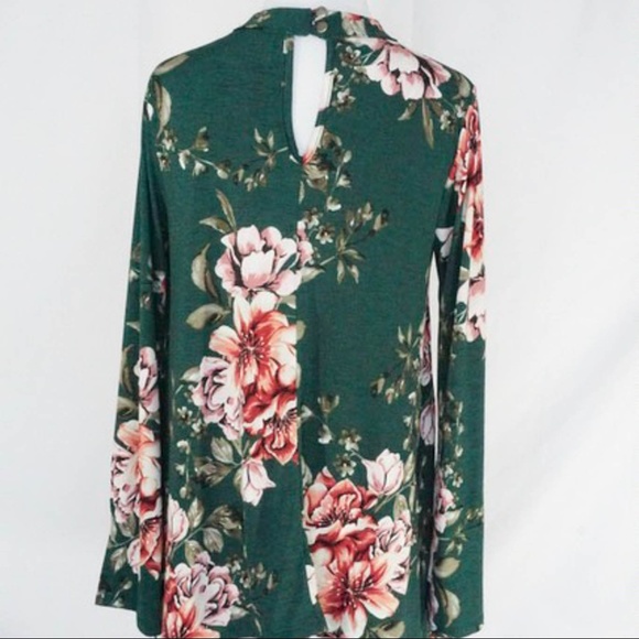 LAST ONE! Hunter Green Bell Sleeve Top - Picture 5 of 5